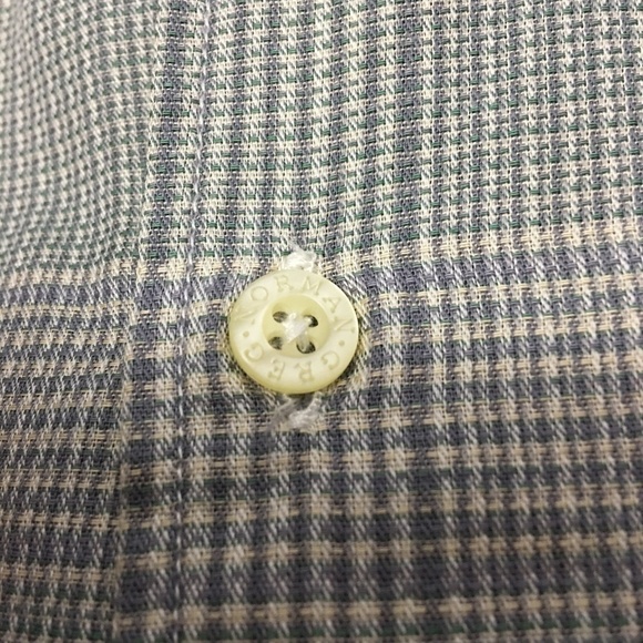 GREG Norman Button Down Collar Dress Golf Casual Shirt Light Green Plaid NWT - Picture 6 of 10